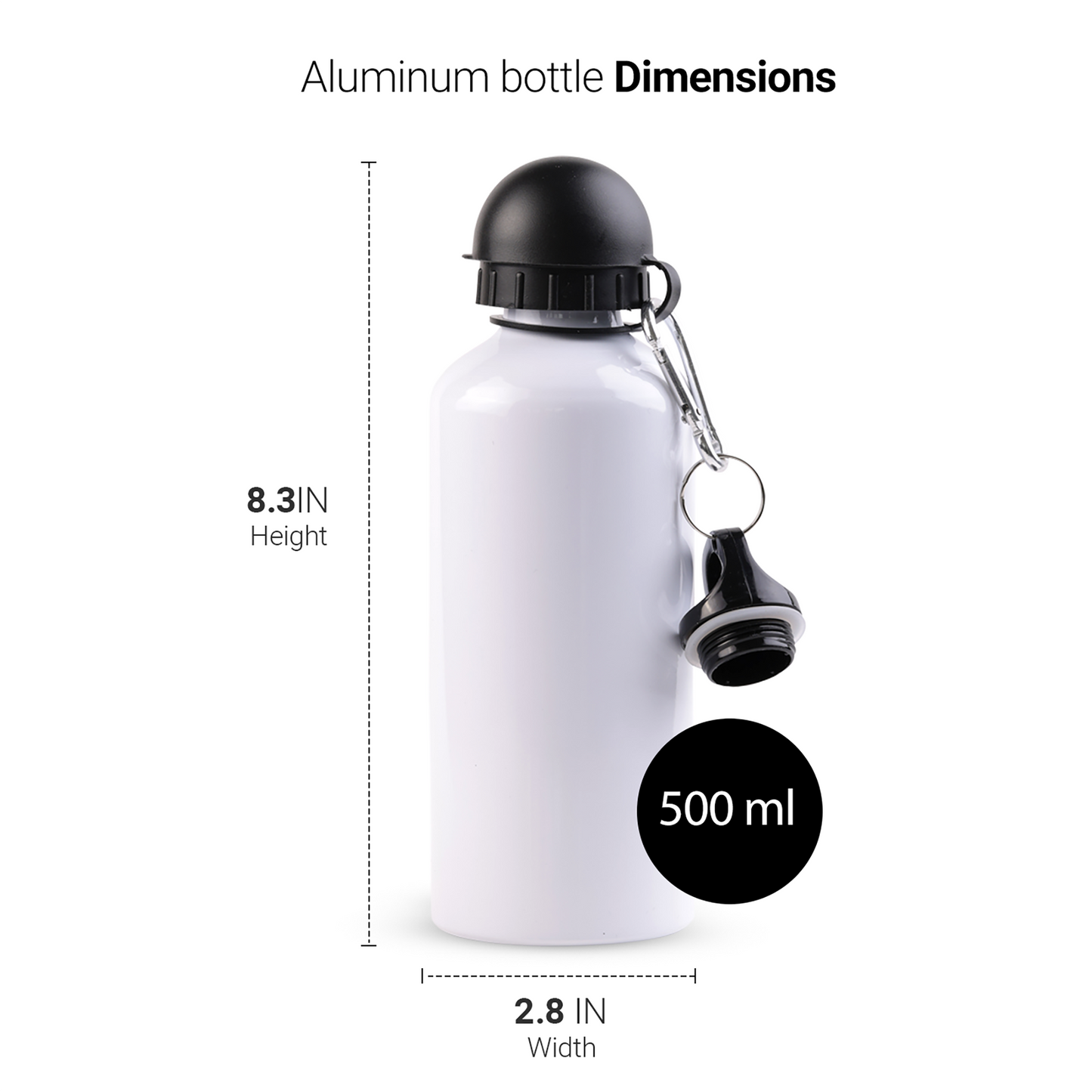 - 500ml White Sublimation Aluminum Bottle (d1)