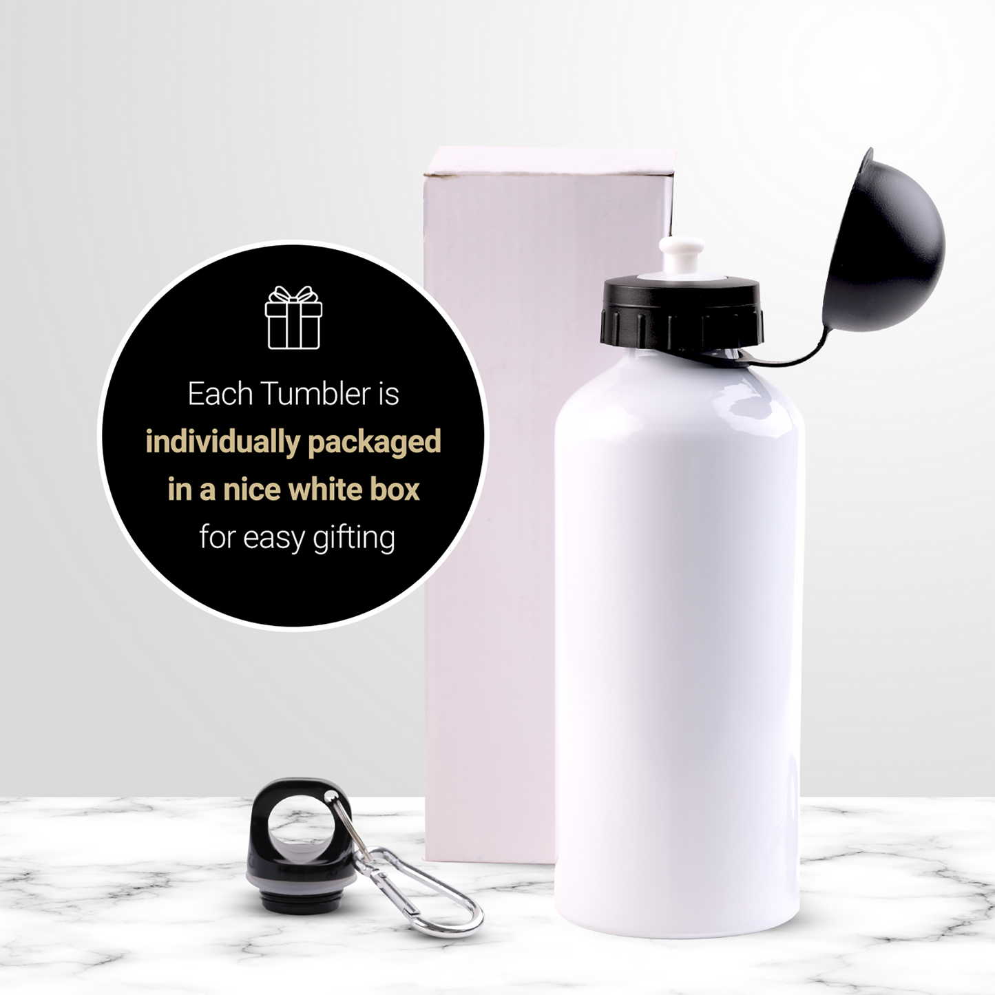 - 500ml White Sublimation Aluminum Bottle (d1)