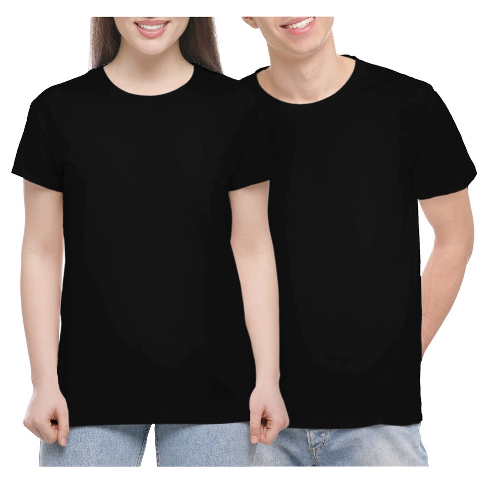 5 Pack-Adult T-Shirts Black Super Soft (95% Polyester-5% Spandex) -