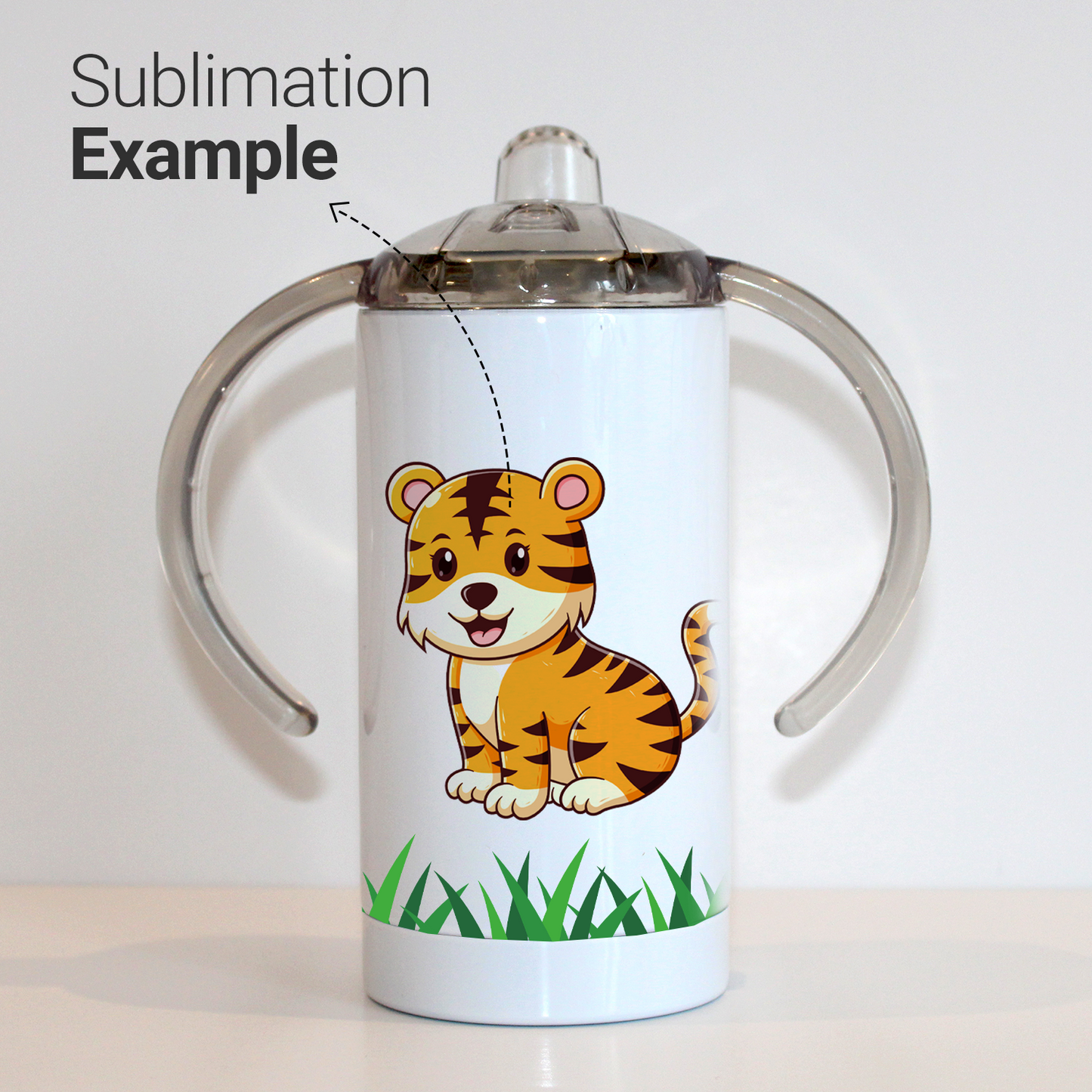 12 oz White Stainless Steel Sublimation Sippy Cup (Price per Unit) -