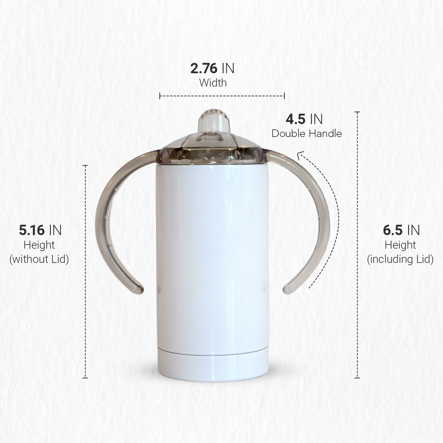 12 oz White Stainless Steel Sublimation Sippy Cup (Price per Unit) -