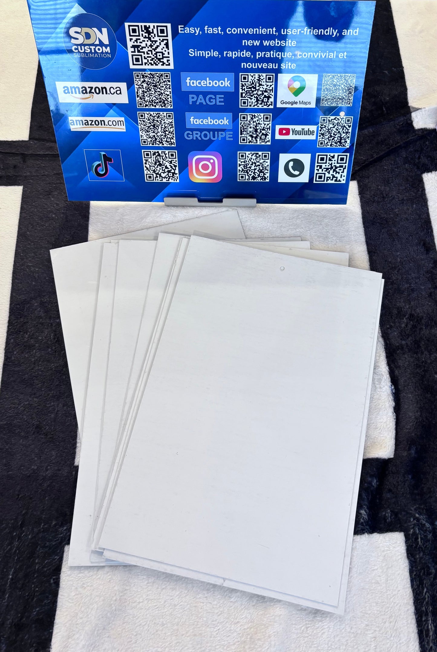 SDN Sublimation Pack of 10- 11.8x15.7 inch Sublimation Blanks Aluminum Metal Board (WITH HOLE)