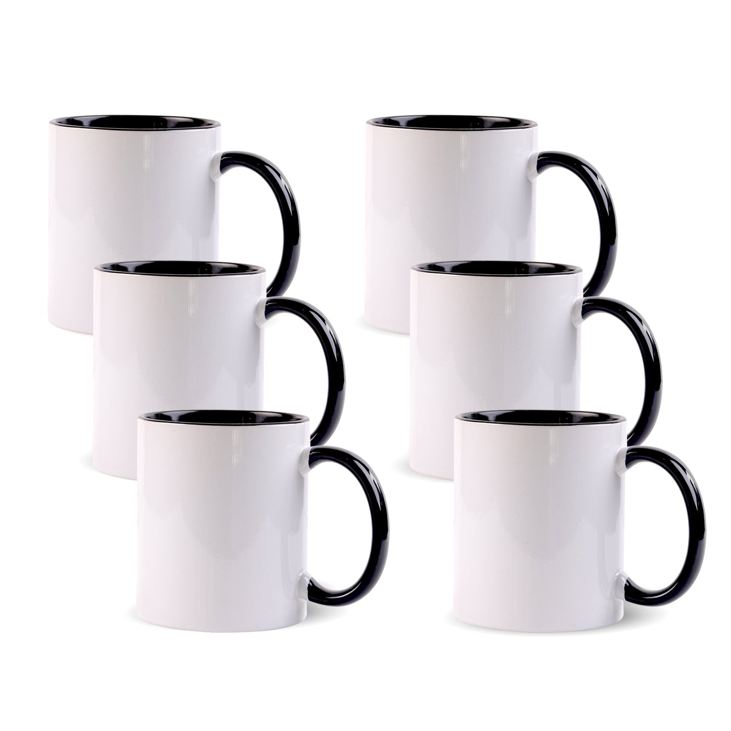 11 once White sublimation mugs inner color BLACK and handle with reinforced foam box packaging (a1)