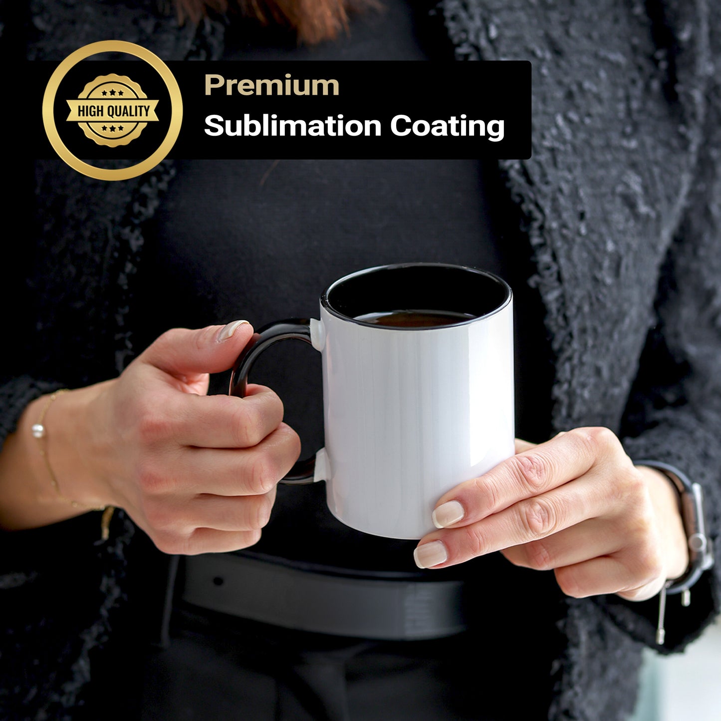 11 once White sublimation mugs inner color BLACK and handle with reinforced foam box packaging (a1)