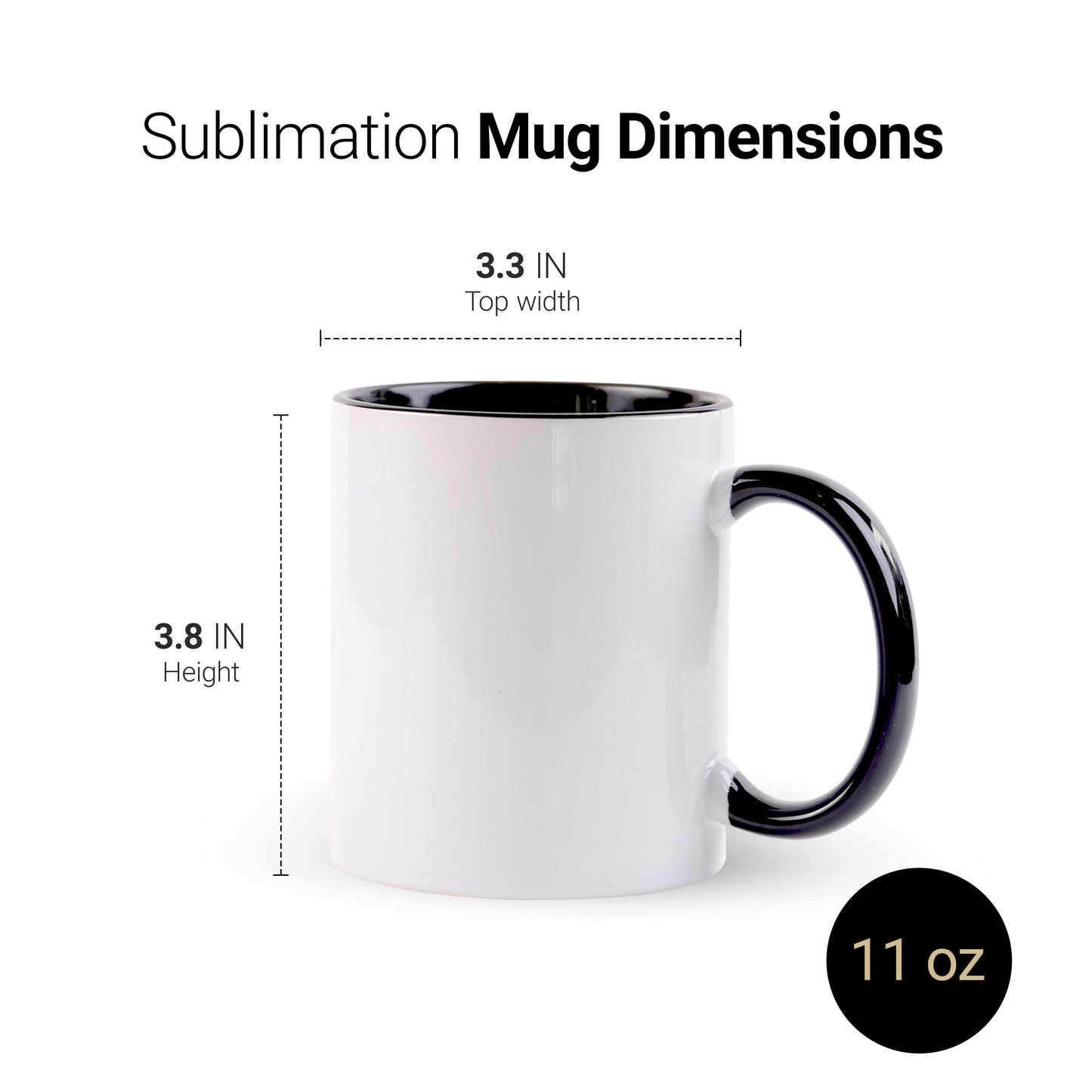 11 once White sublimation mugs inner color BLACK and handle with reinforced foam box packaging (a1)