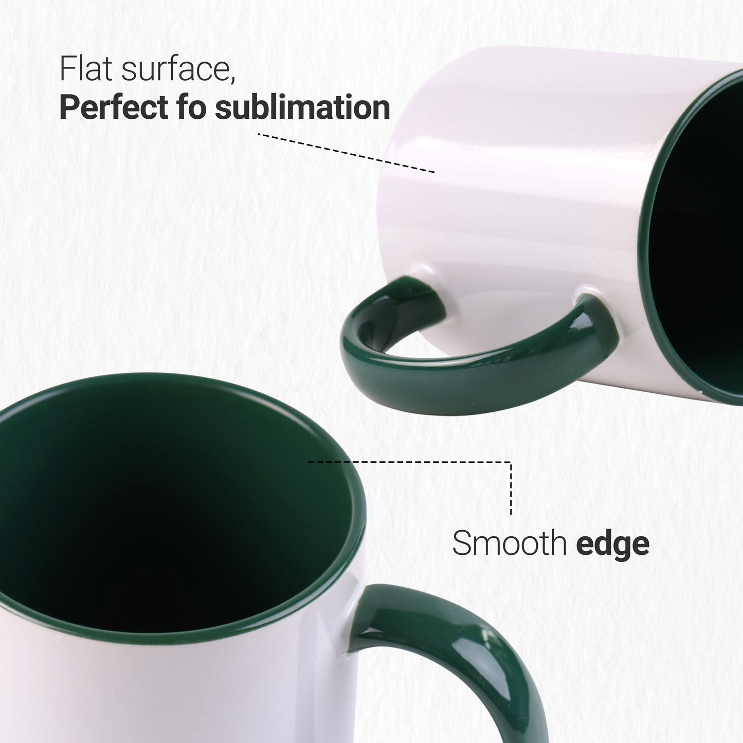 -11 once White sublimation mugs inner color GREEN and handle with reinforced foam box packaging (a4)