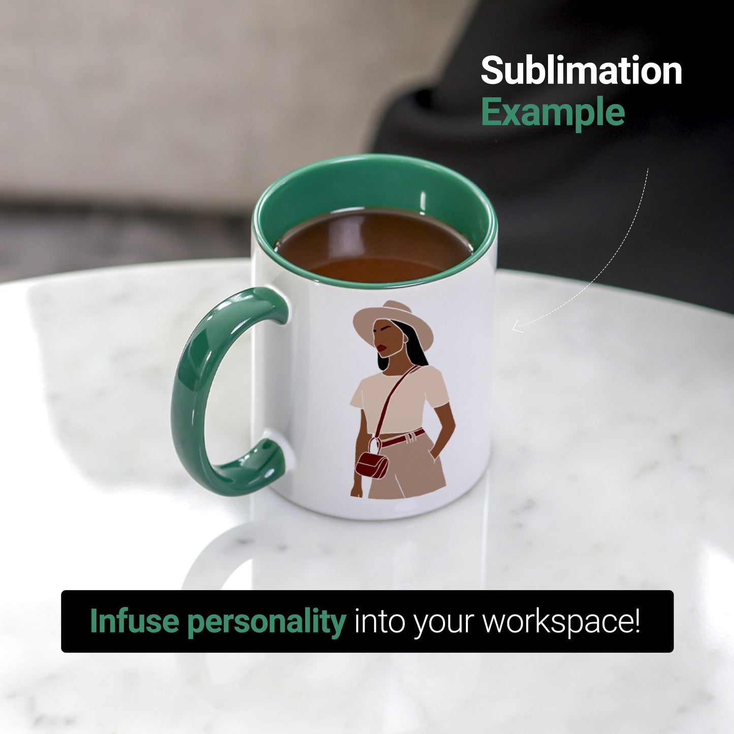 -11 once White sublimation mugs inner color GREEN and handle with reinforced foam box packaging (a4)