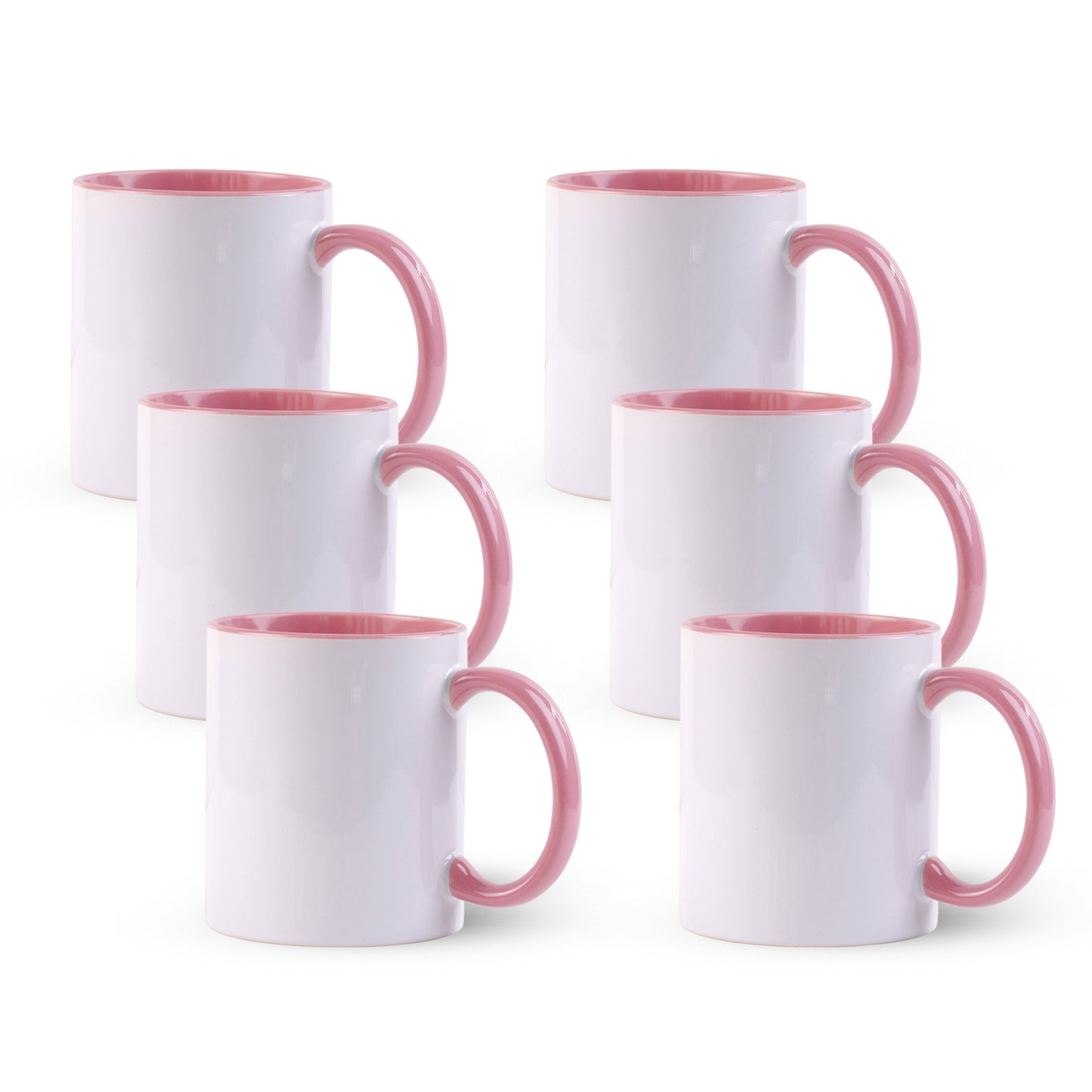 11 once White sublimation mugs inner color PINK and handle with reinforced foam box packaging (a2)