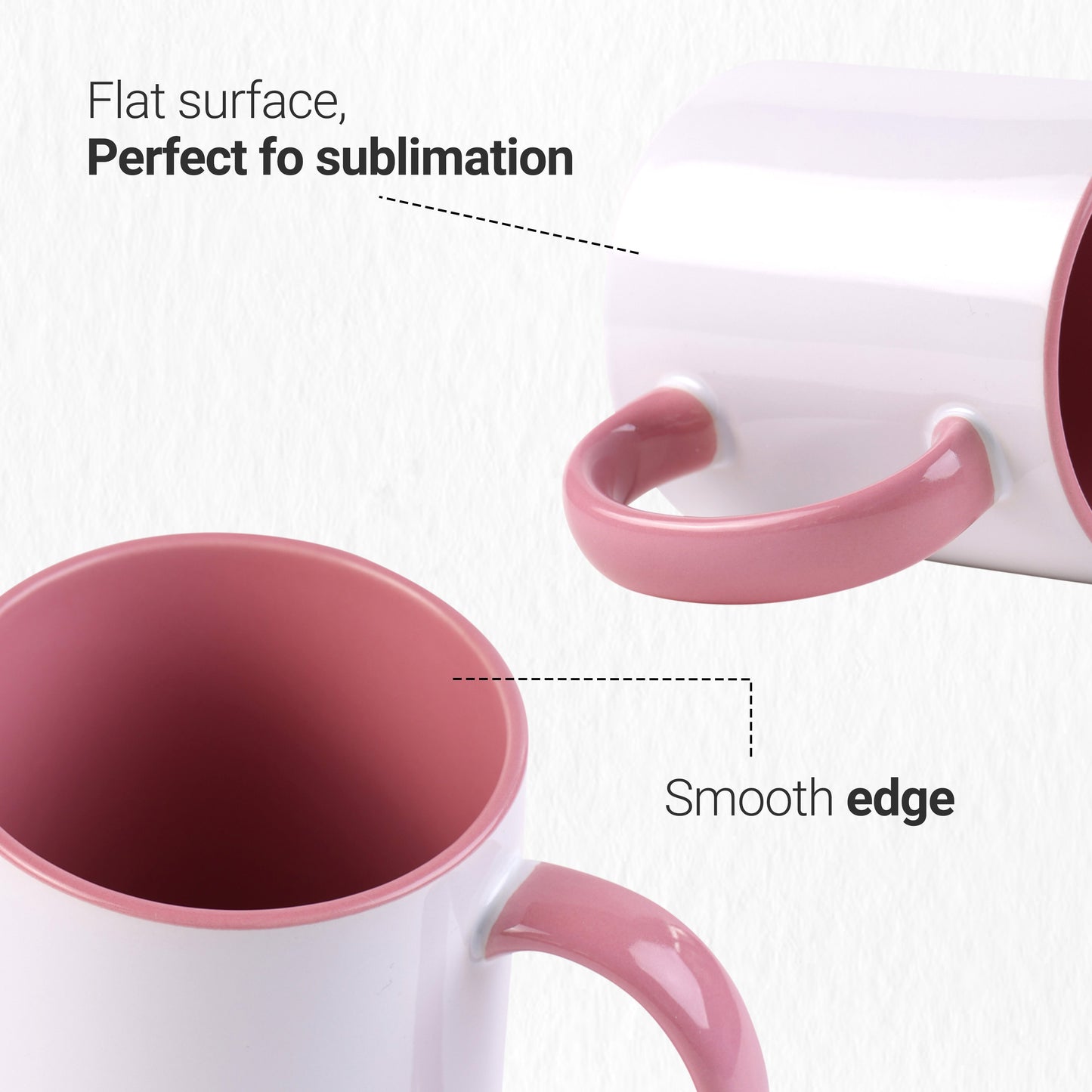 11 once White sublimation mugs inner color PINK and handle with reinforced foam box packaging (a2)