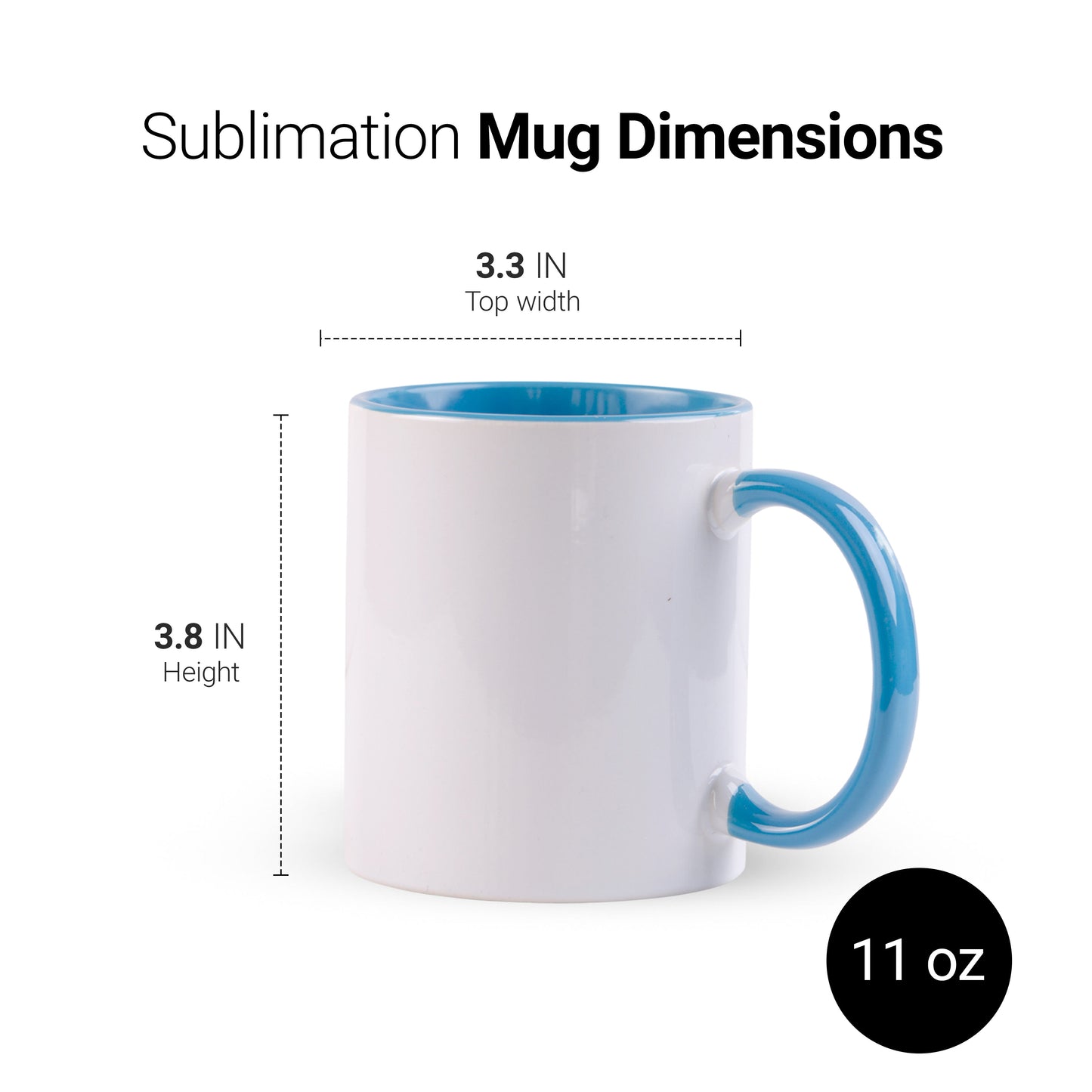 -11 once White sublimation mugs inner color BLUE and handle with reinforced foam box packaging (a6)
