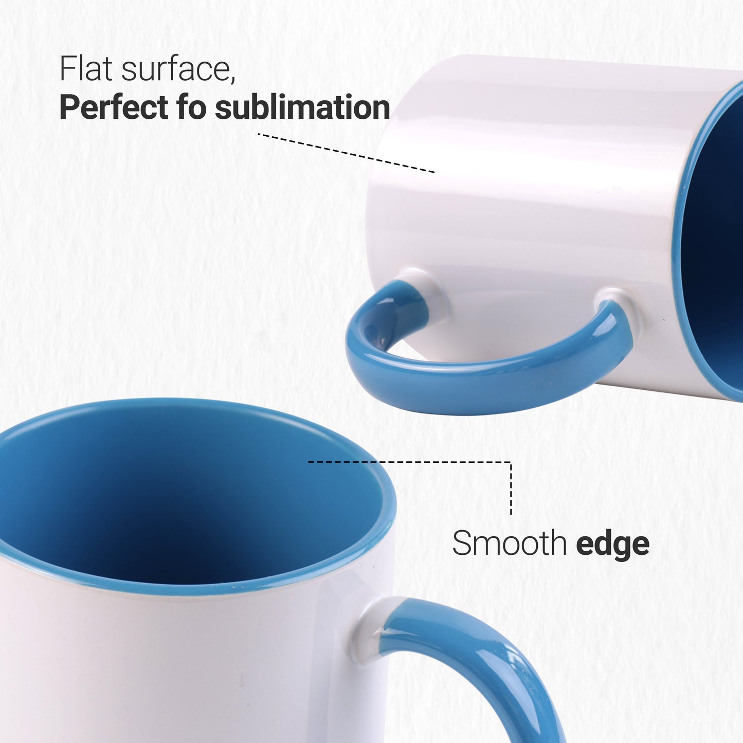 -11 once White sublimation mugs inner color BLUE and handle with reinforced foam box packaging (a6)