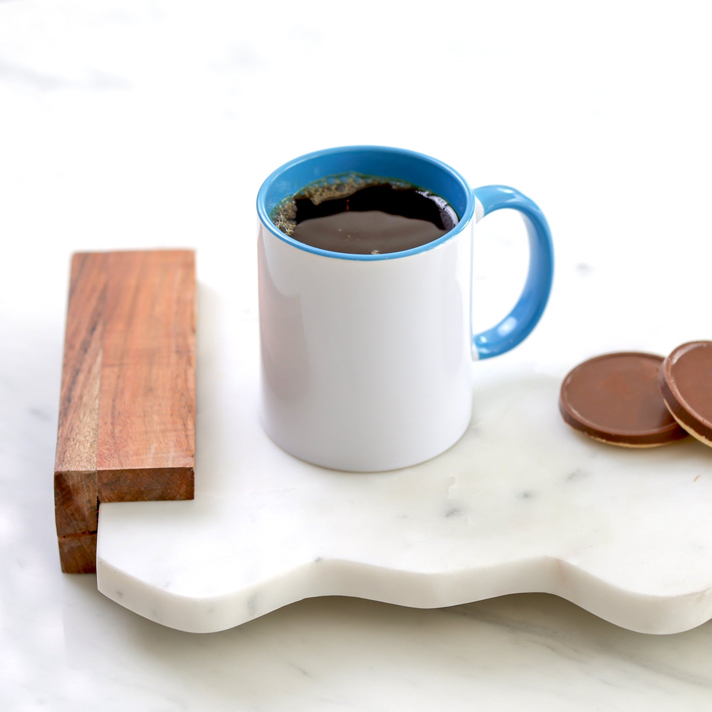 -11 once White sublimation mugs inner color BLUE and handle with reinforced foam box packaging (a6)