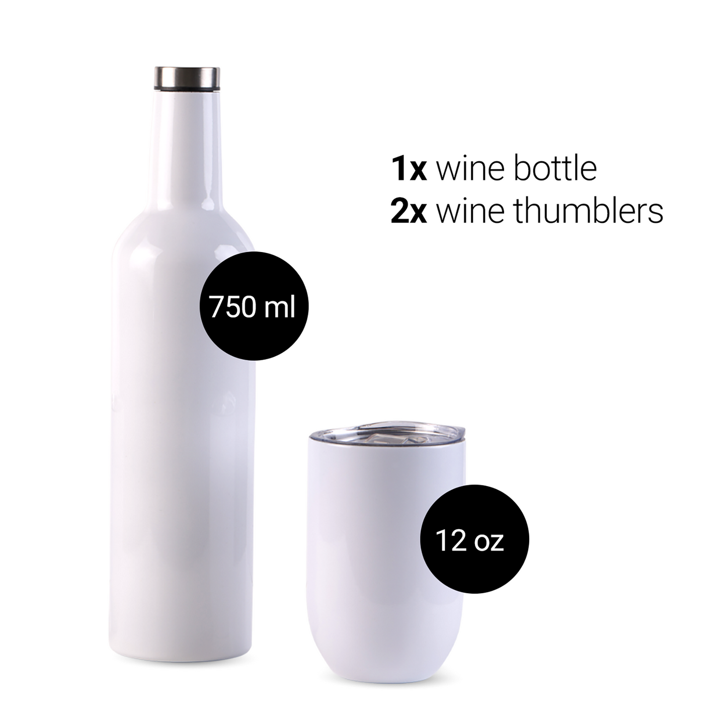 2 pack- Gift box Sublimation Wine Tumbler and Bottle Gift Set Stainless Steel Wine Tumblers12 oz 2 Pcs and 1pcs 26 oz