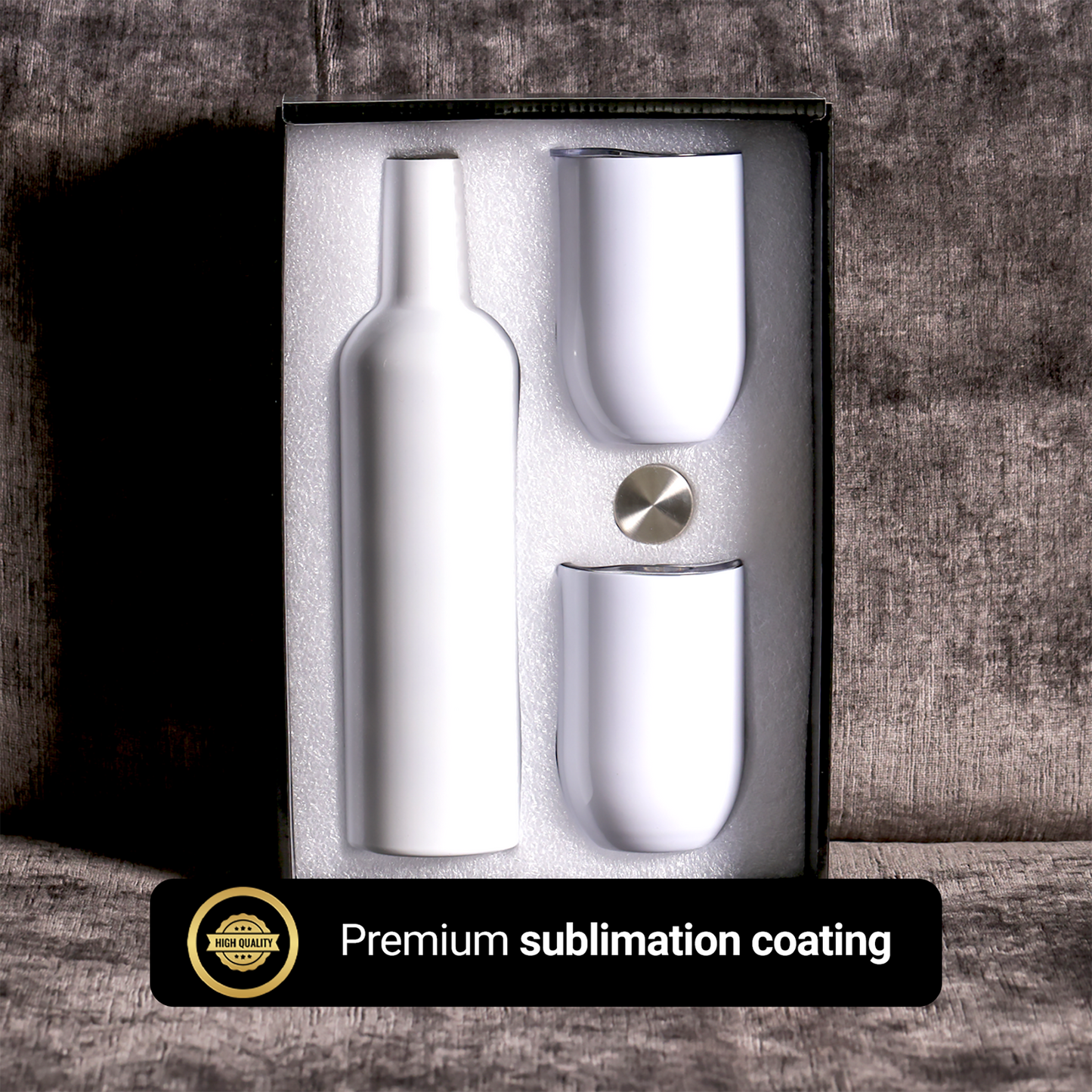 2 pack- Gift box Sublimation Wine Tumbler and Bottle Gift Set Stainless Steel Wine Tumblers12 oz 2 Pcs and 1pcs 26 oz
