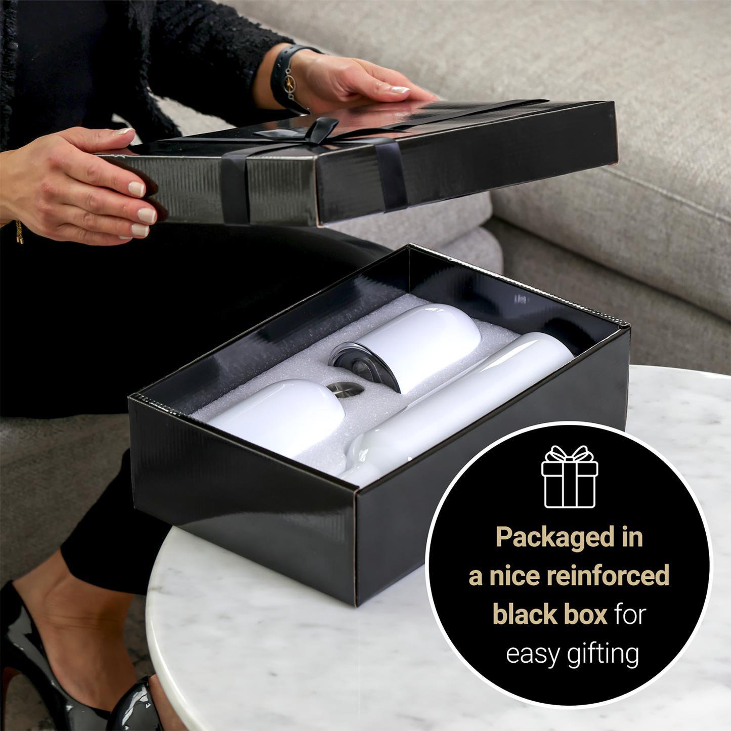 2 pack- Gift box Sublimation Wine Tumbler and Bottle Gift Set Stainless Steel Wine Tumblers12 oz 2 Pcs and 1pcs 26 oz