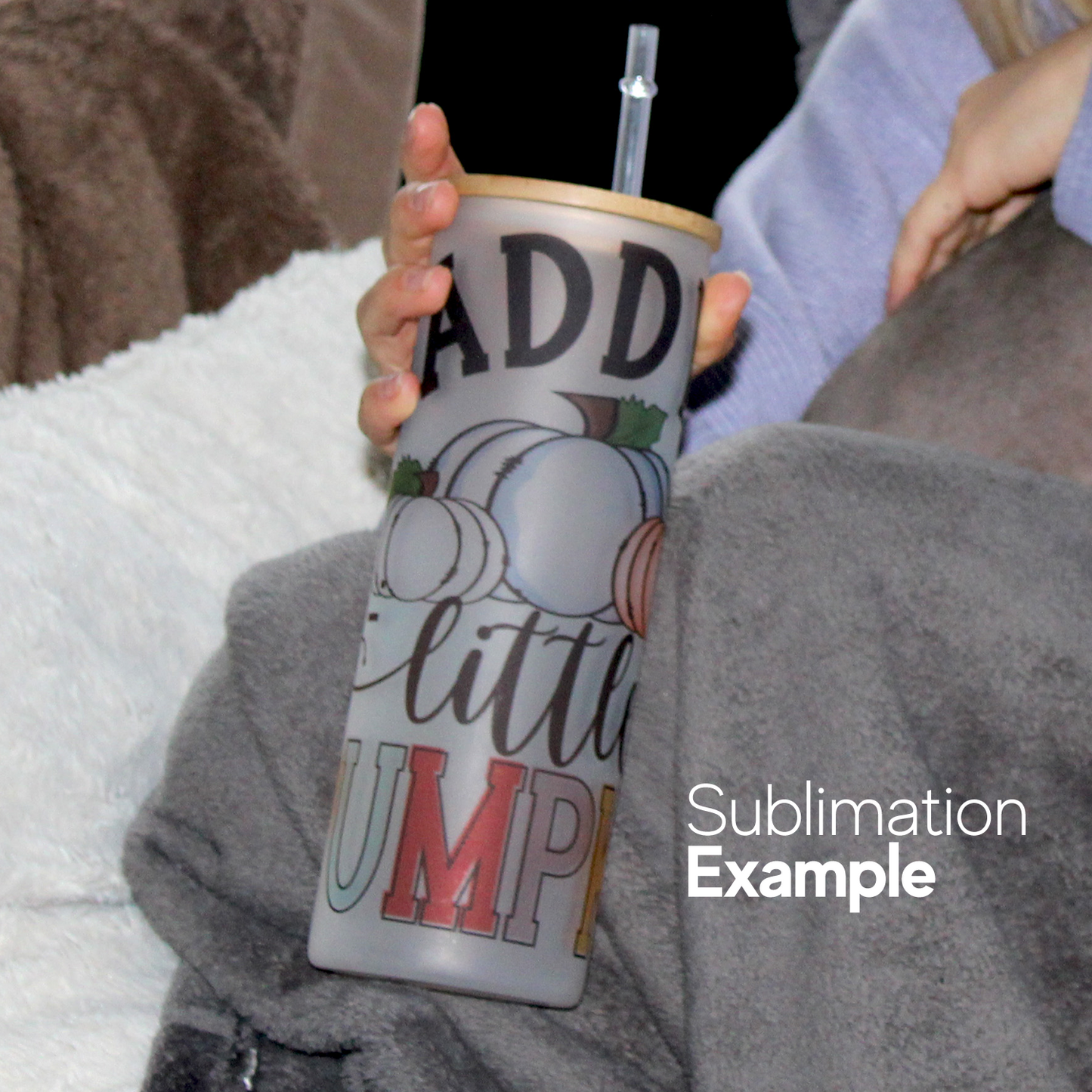 SDN SUBLIMATION Sublimation Blanks Glass Tumbler Skinny Straight Frosted 20 OZ with Bamboo Lid and Plastic Straw