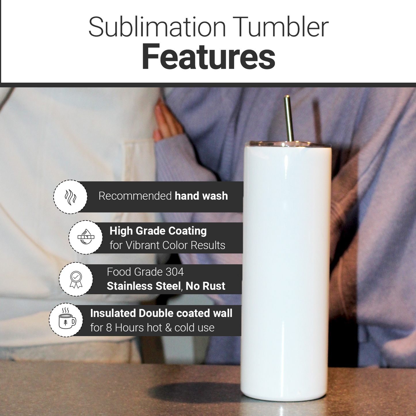 SDN SUBLIMATION 20oz Skinny Sublimationi Tumblers