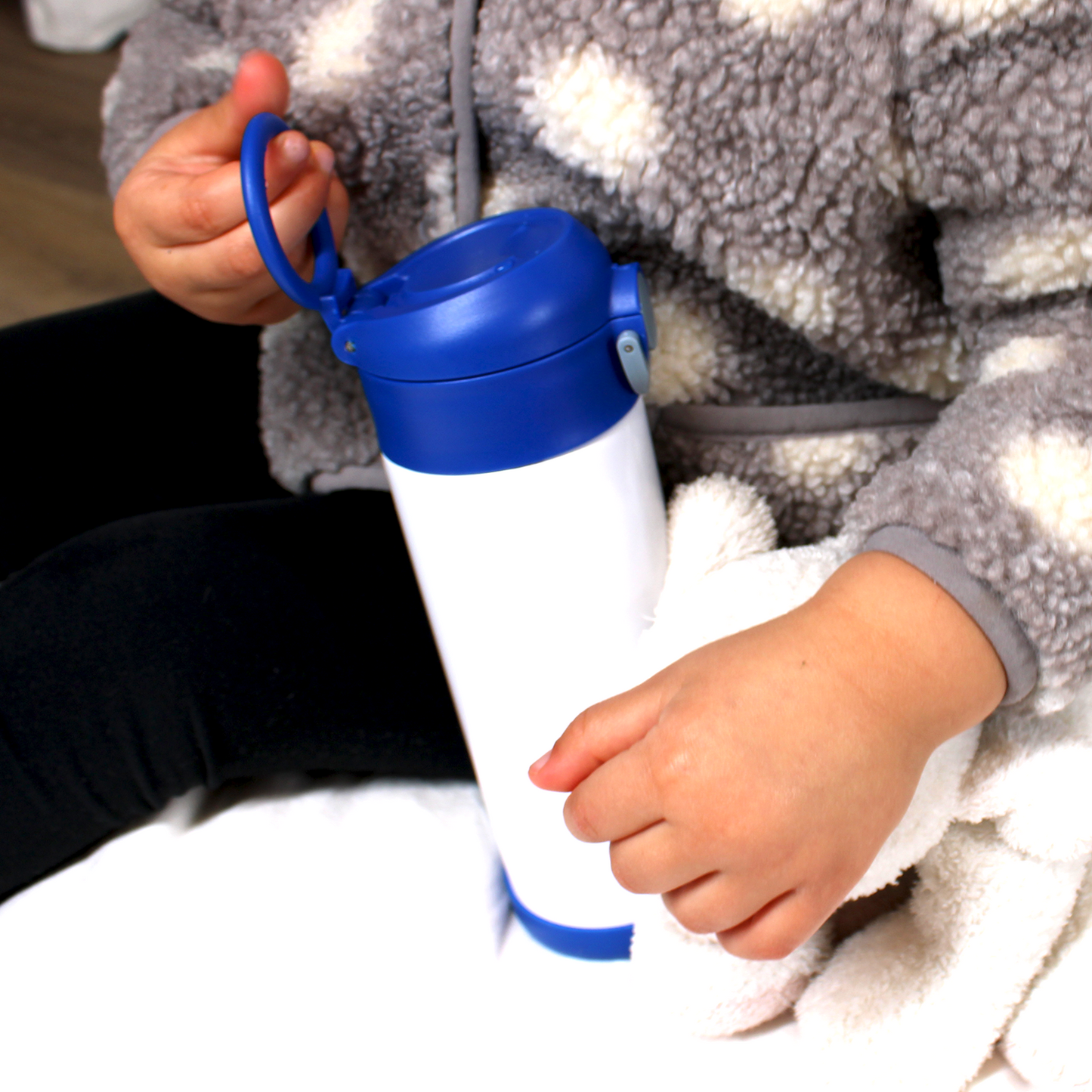 Kids Sublimation Water Bottle Stainless steel, 350ml (12oz) Blue Lid