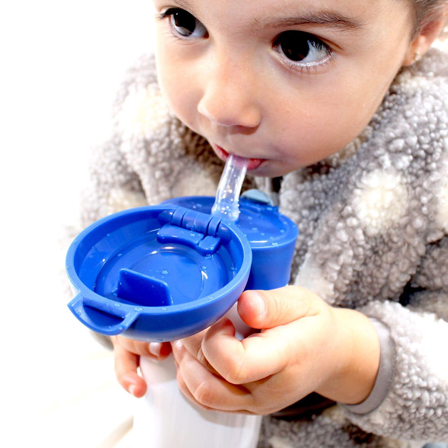 SDN SUBLIMATION Kids Water Bottle, 350ml blue lid