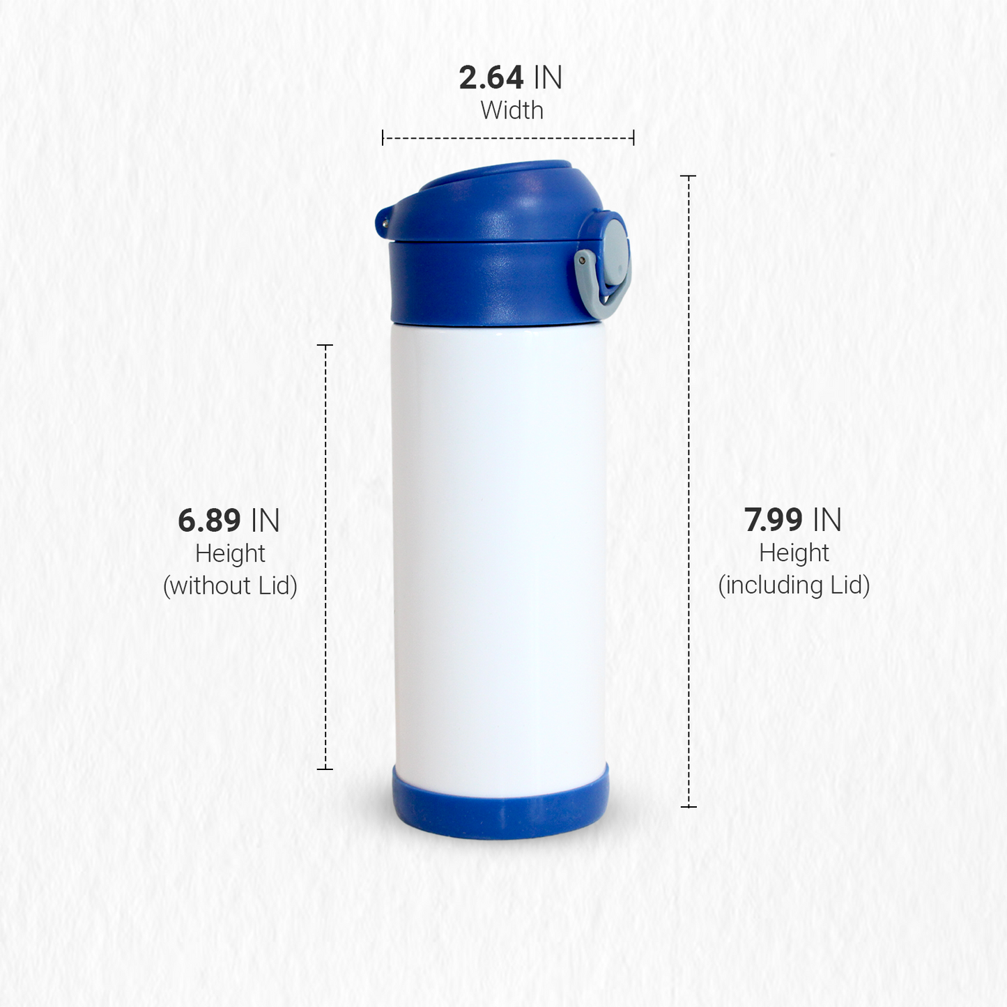 SDN SUBLIMATION Kids Water Bottle, 350ml blue lid