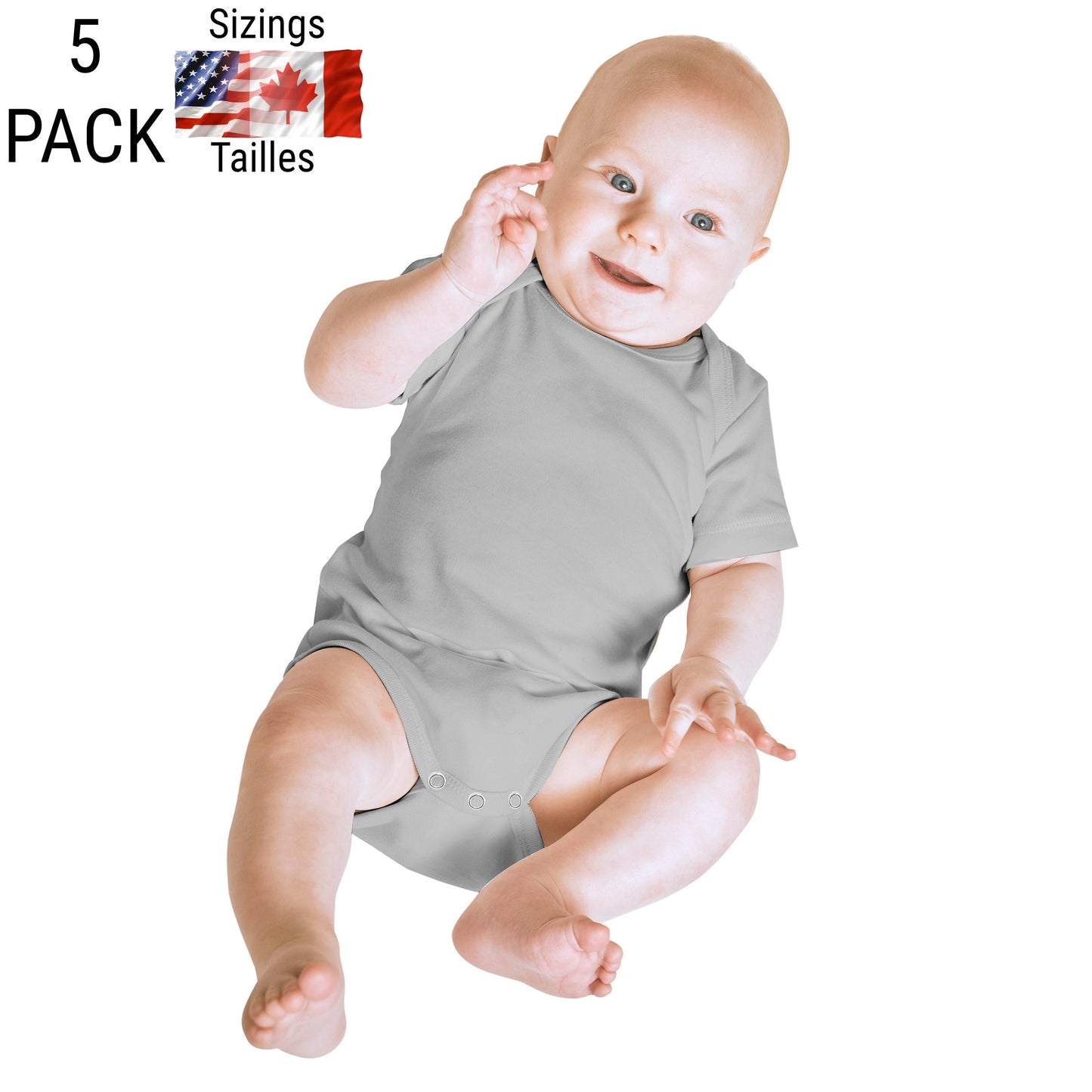 5 Pack |SDN Sublimation Grey Onesie (95% Polyester - 5% Spandex) Super Soft Cotton Feel -