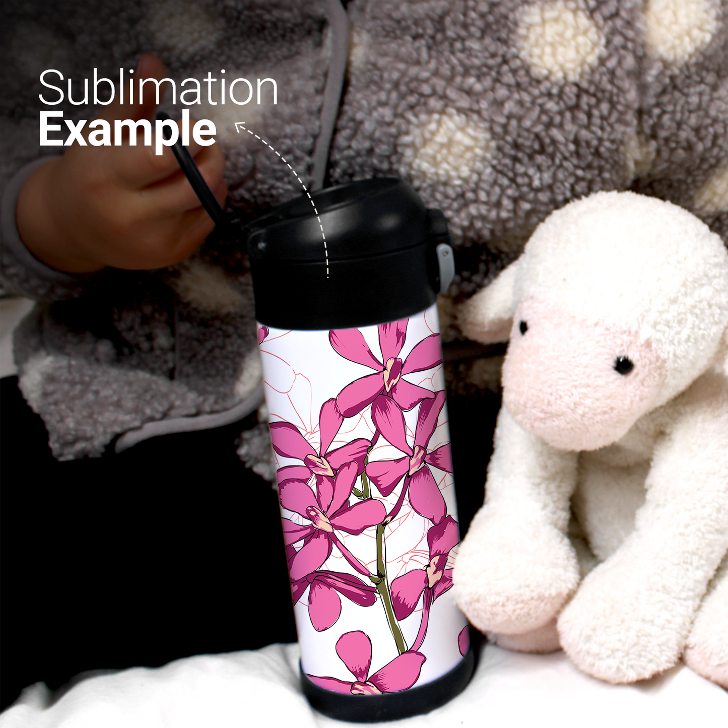 SDN SULIMATION Kids Water Bottle, 350ml BLACK