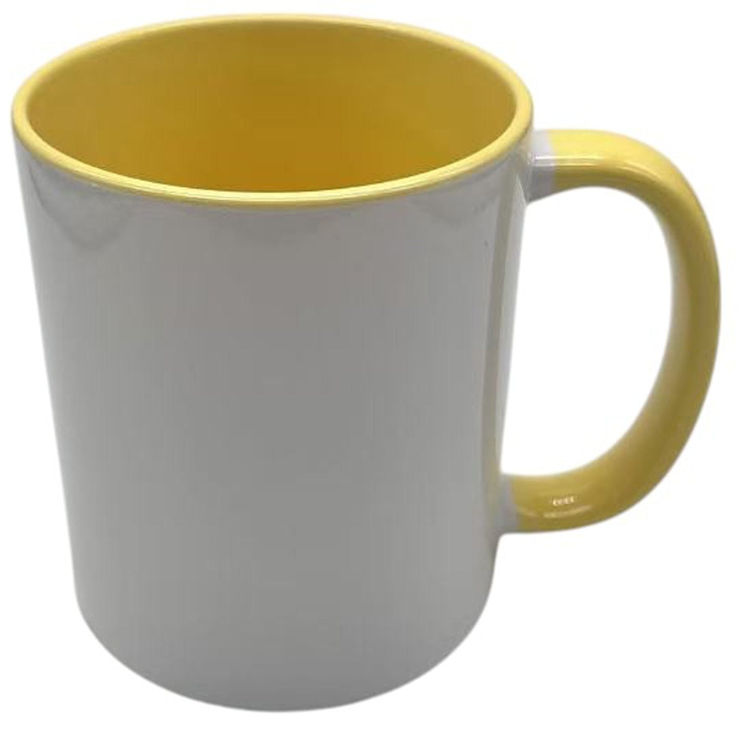 -11 once White sublimation mugs inner color YELLOW and handle with reinforced foam box packaging (a8)