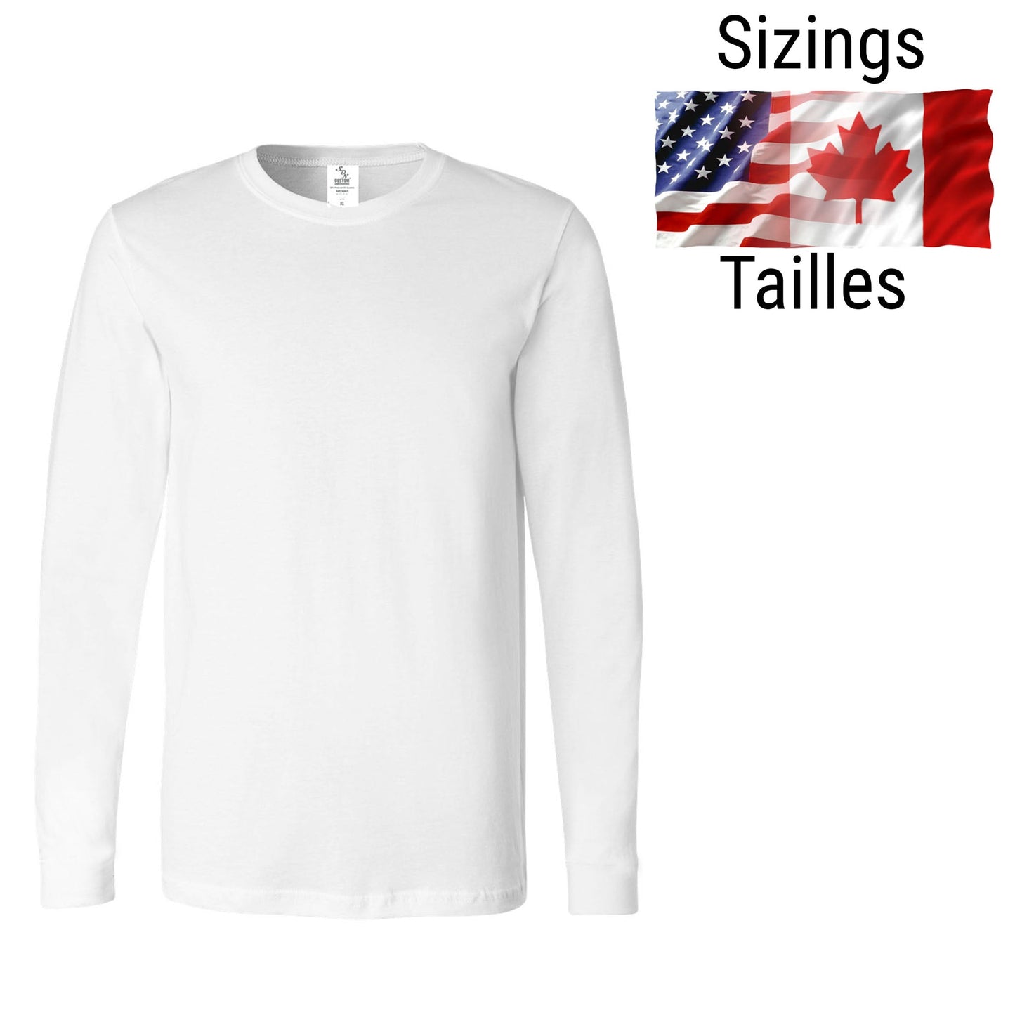 Adult SDN Sublimation LONG SLEEVE T-Shirts White Super Soft (95% Polyester-5% Spandex) UNIT