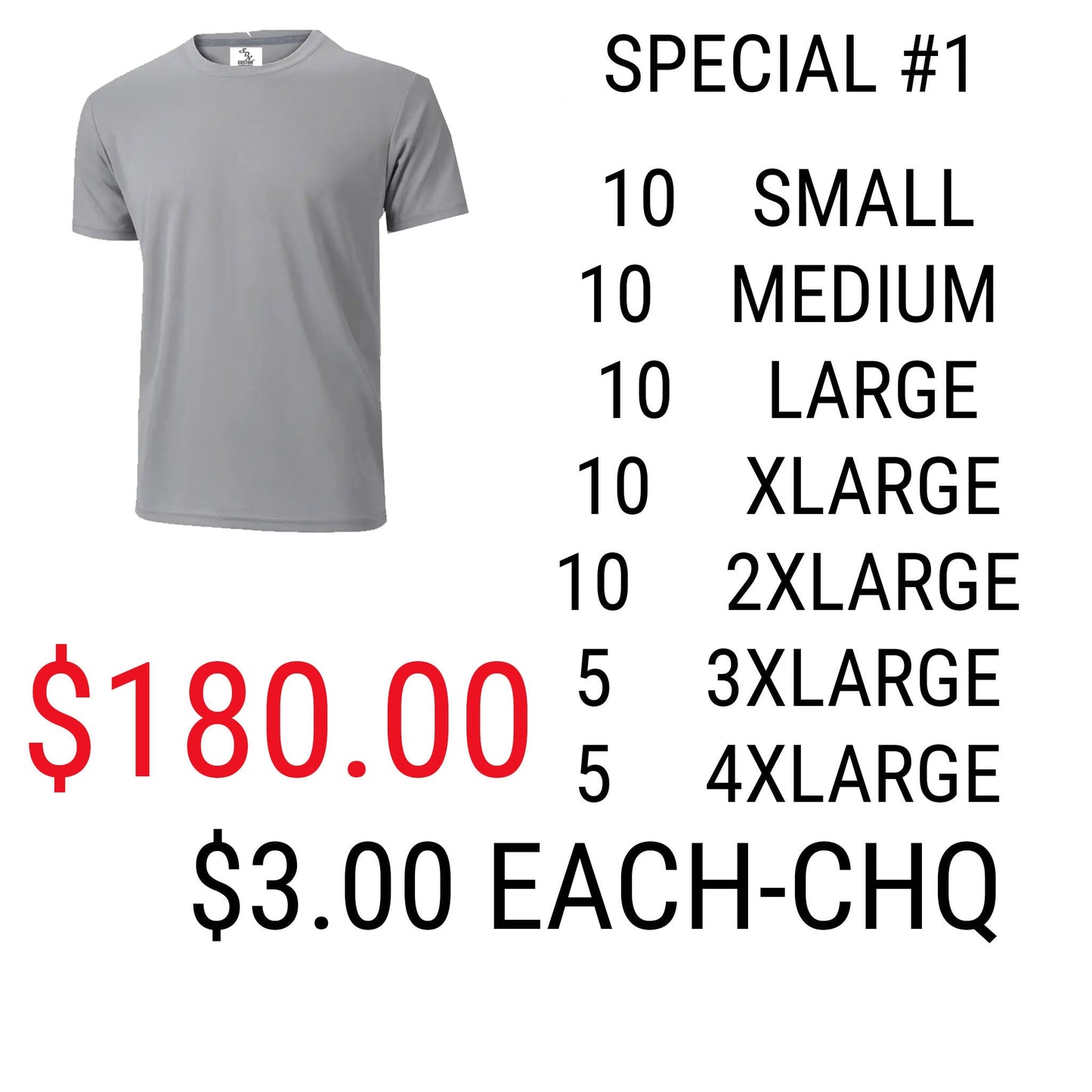 SPECIAL #1 Athletics Adult Sublimation t-shirts grey (95% Polyester-5% spandex)