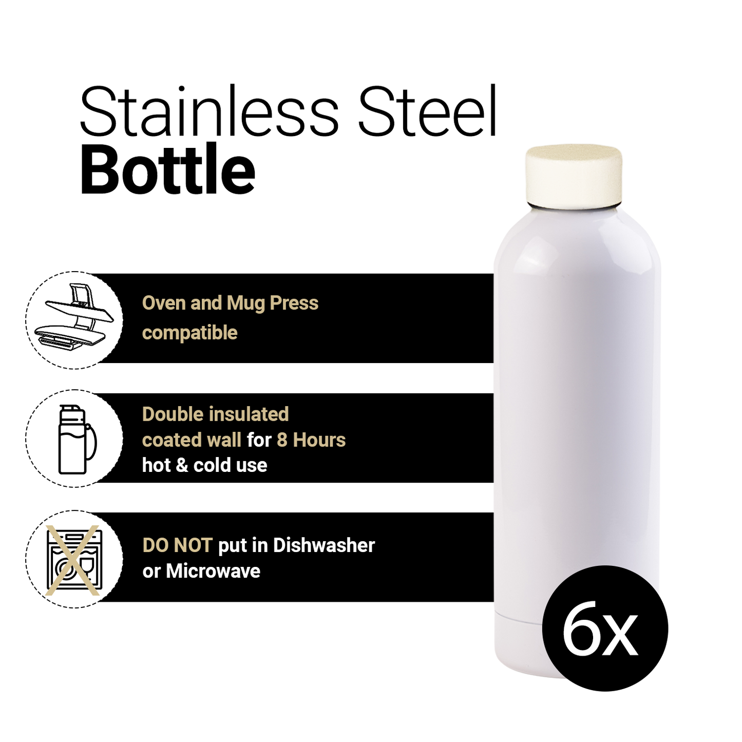 17oz (500ml)Sublimation Blank Stainless Steel (Double insulated hot- cold 8 hours)Water Bottle(unit)
