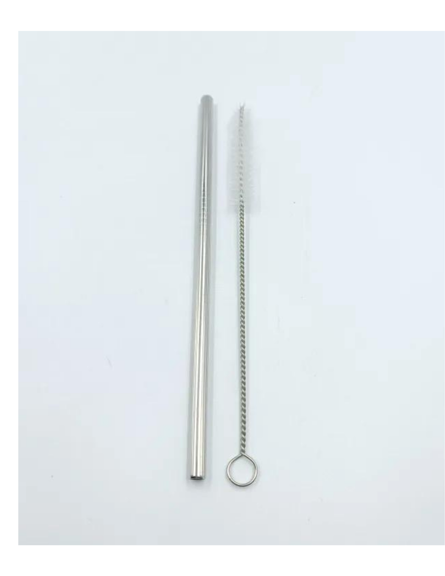 20 oz stainless steel straw with cleaning brush.