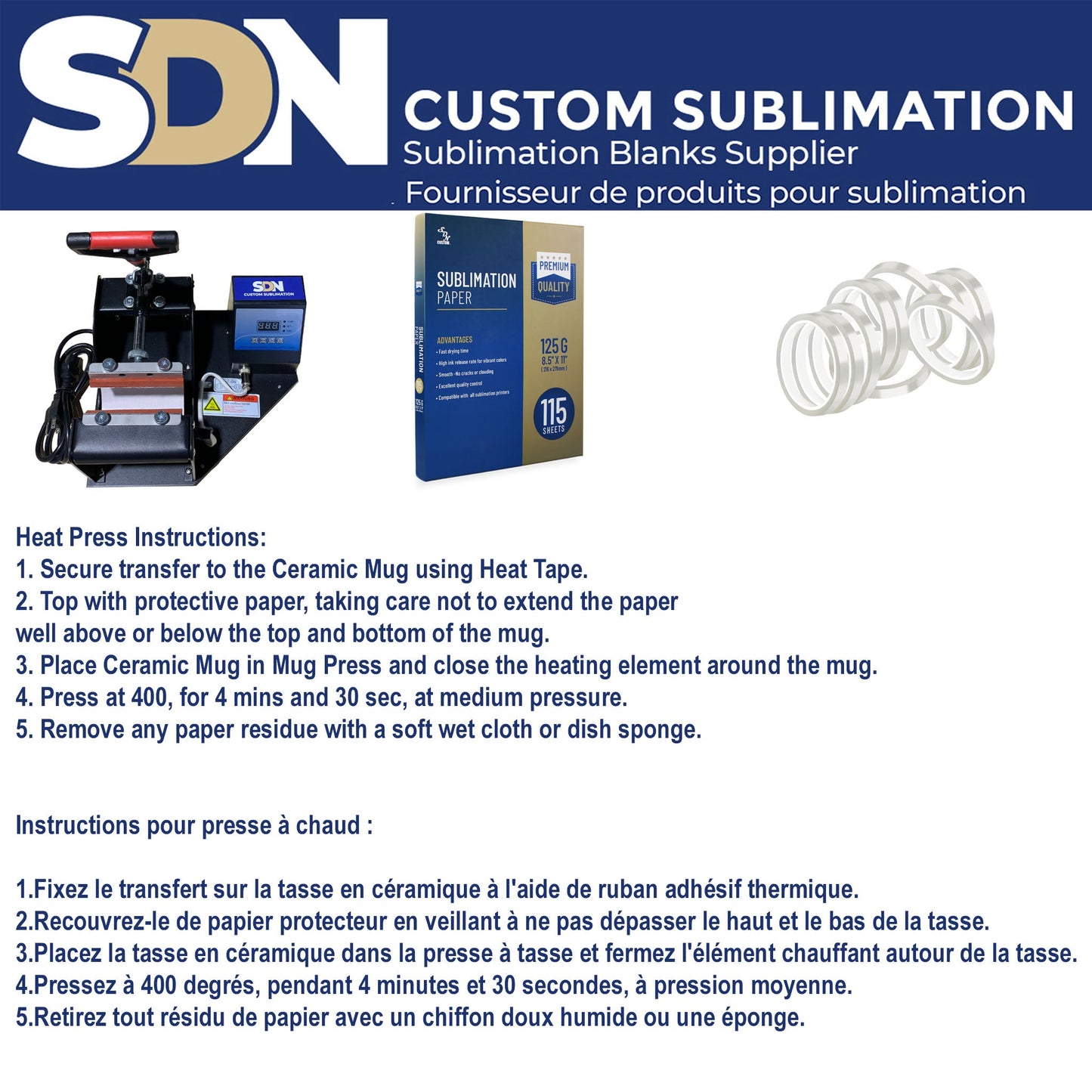 "Blank White 15 oz Sublimation Mugs with AAA Coating - Box of 6| Full-Color Printing | Reinforced Styrofoam Packaging"