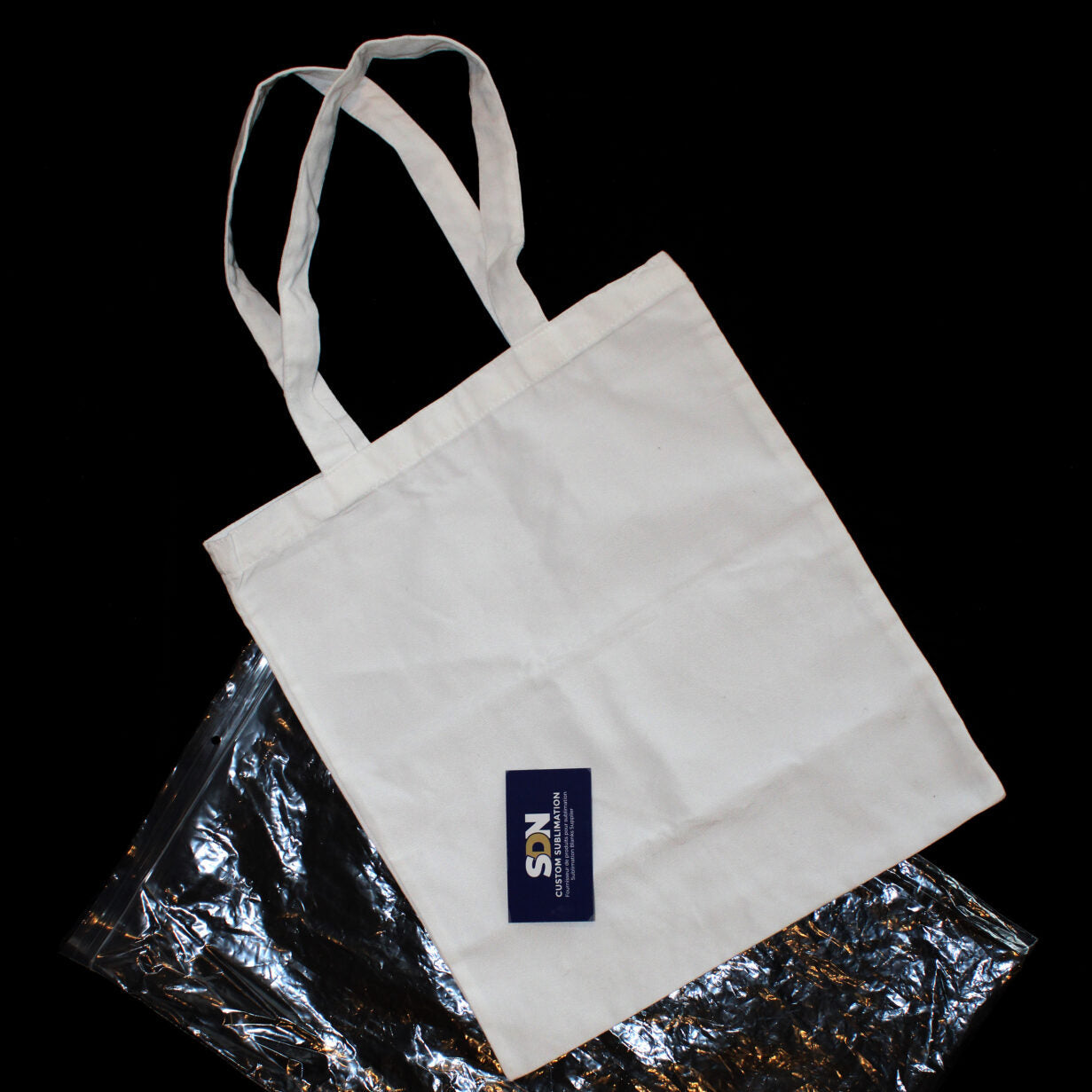 Pack of 12 100% Polyester Sublimation Tote Bags - 13" x 15" -