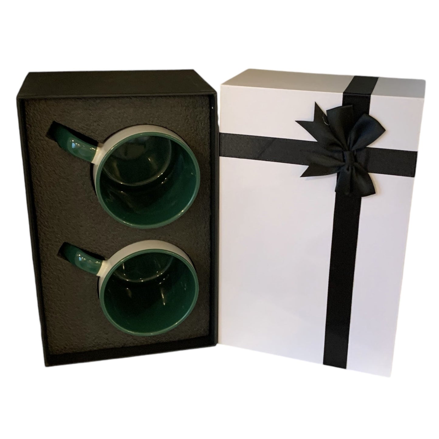 Gift boxes with 2 x 15 oz mugs inner color GREEN