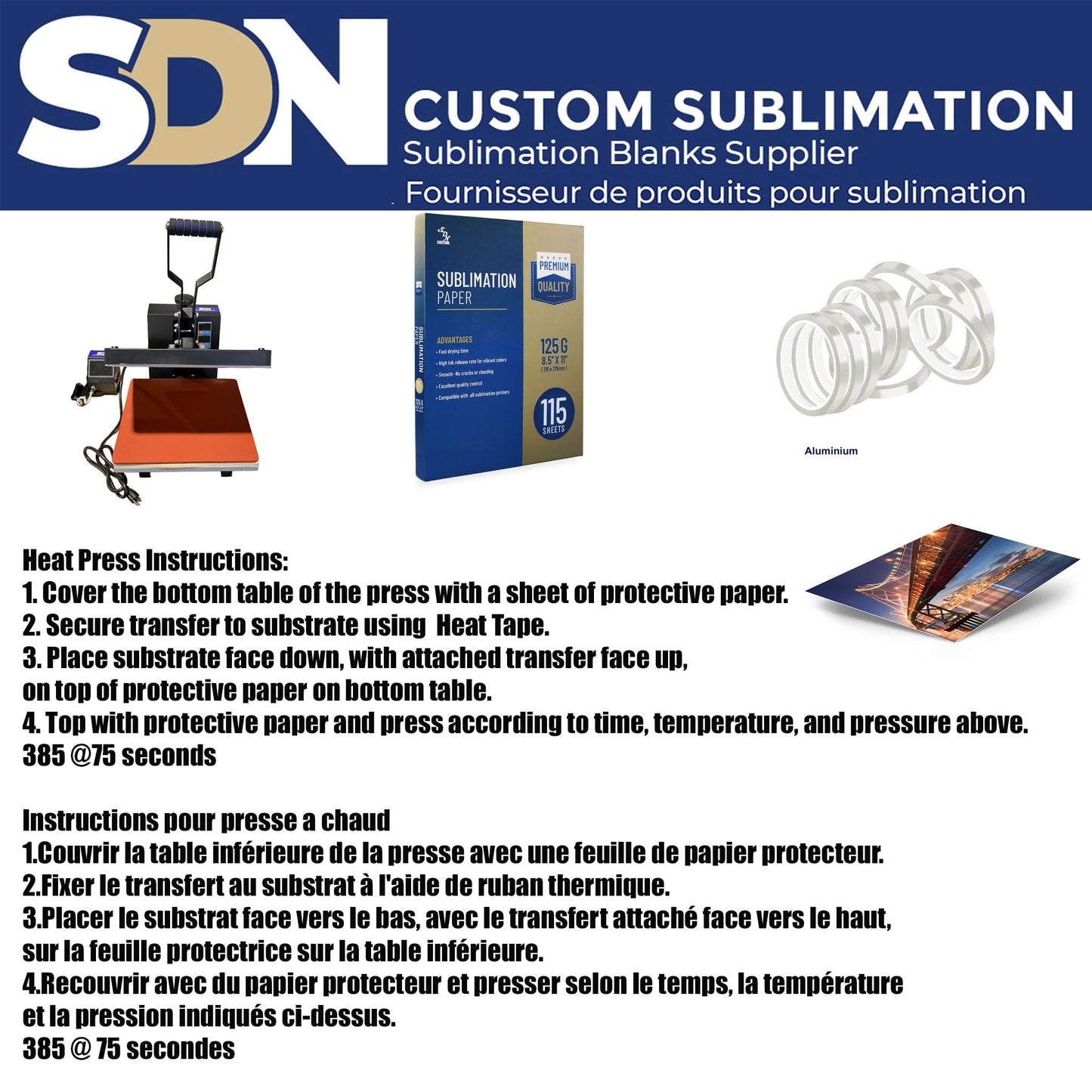 SDN Sublimation Pack of 10- 11.8x15.7 inch Sublimation Blanks Aluminum Metal Board (WITH HOLE)