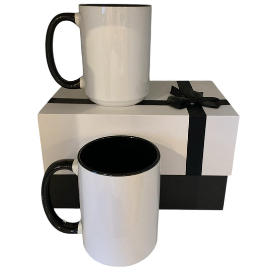 Gift boxes with 2 x  15 oz mugs inner color black