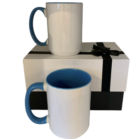 Gift boxes with 2 x  15 oz mugs inner color BLUE