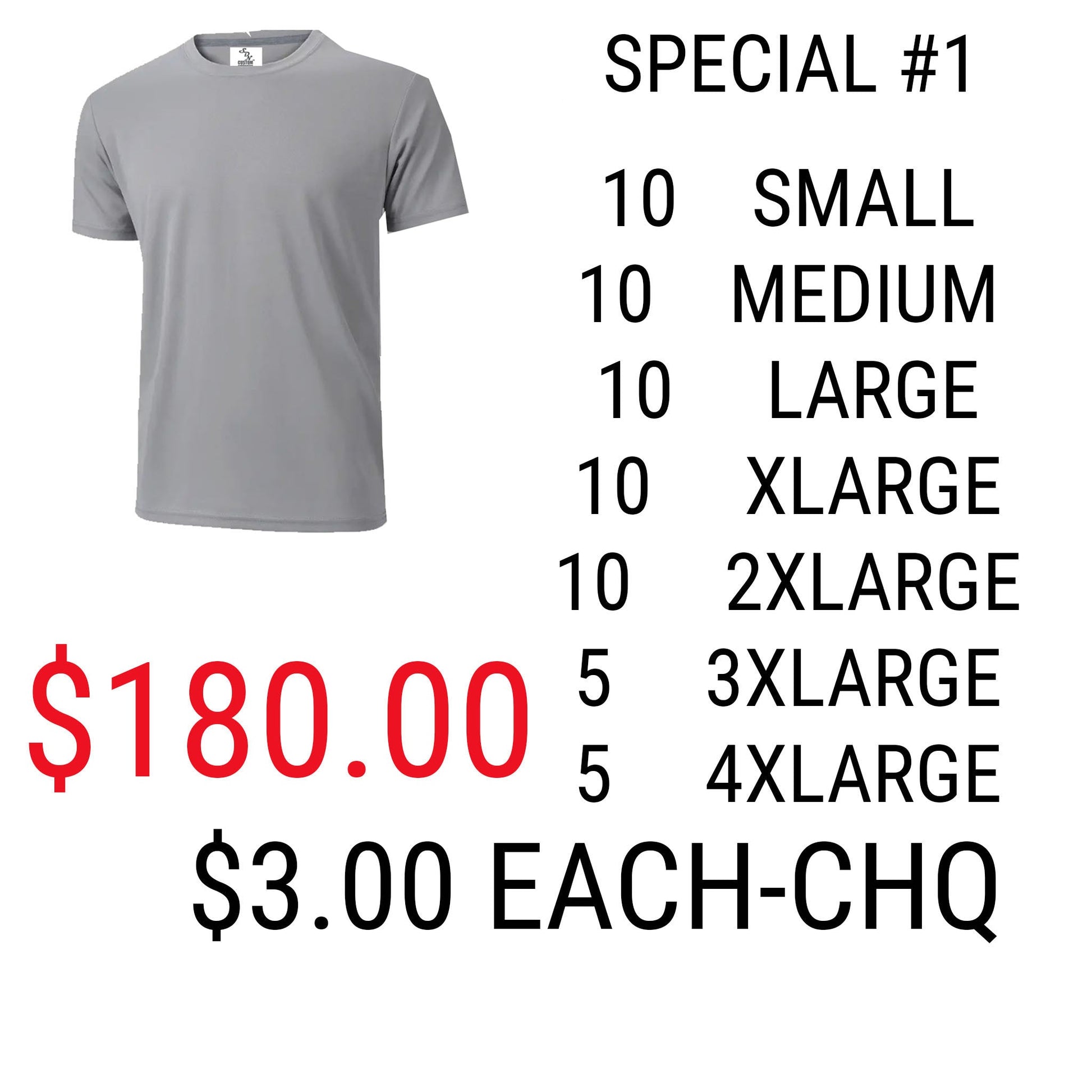 SPECIAL #1 Athletics Adult Sublimation t-shirts grey  (95% Polyester-5% spandex)