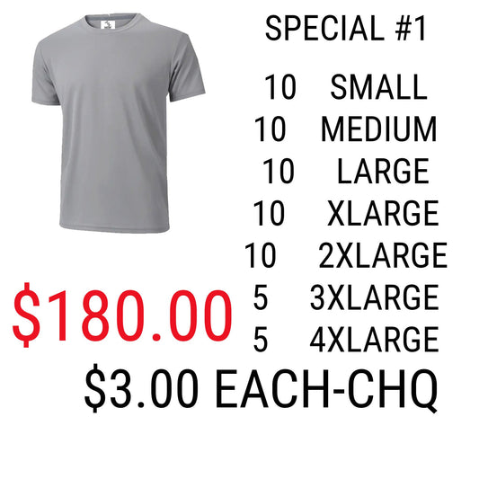 SPECIAL #1 Athletics Adult Sublimation t-shirts grey  (95% Polyester-5% spandex)