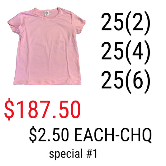 Special #1 ATHLETIC SPORT Kids Sublimation T-Shirts Pink (95% Polyester-5% Spandex) Super Soft Cotton Feel
