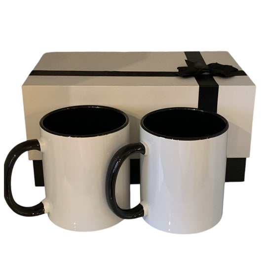 Gift boxes with 2 x  11 oz mugs inner color BLACK