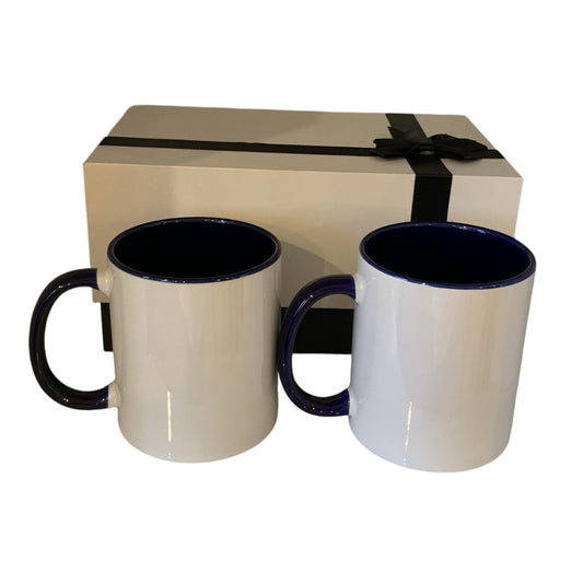 Gift boxes with 2 x  11 oz mugs inner color NAVY